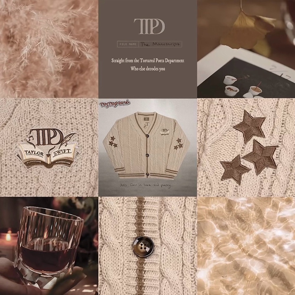 Oversized TTPD Tortured Poets inspired Cozy Star Button Taylor Swift Cardigan 2x - Picture 9 of 9